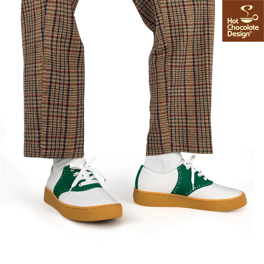Hot Chocolate Design - Saddle Sneakers Green - Image 2