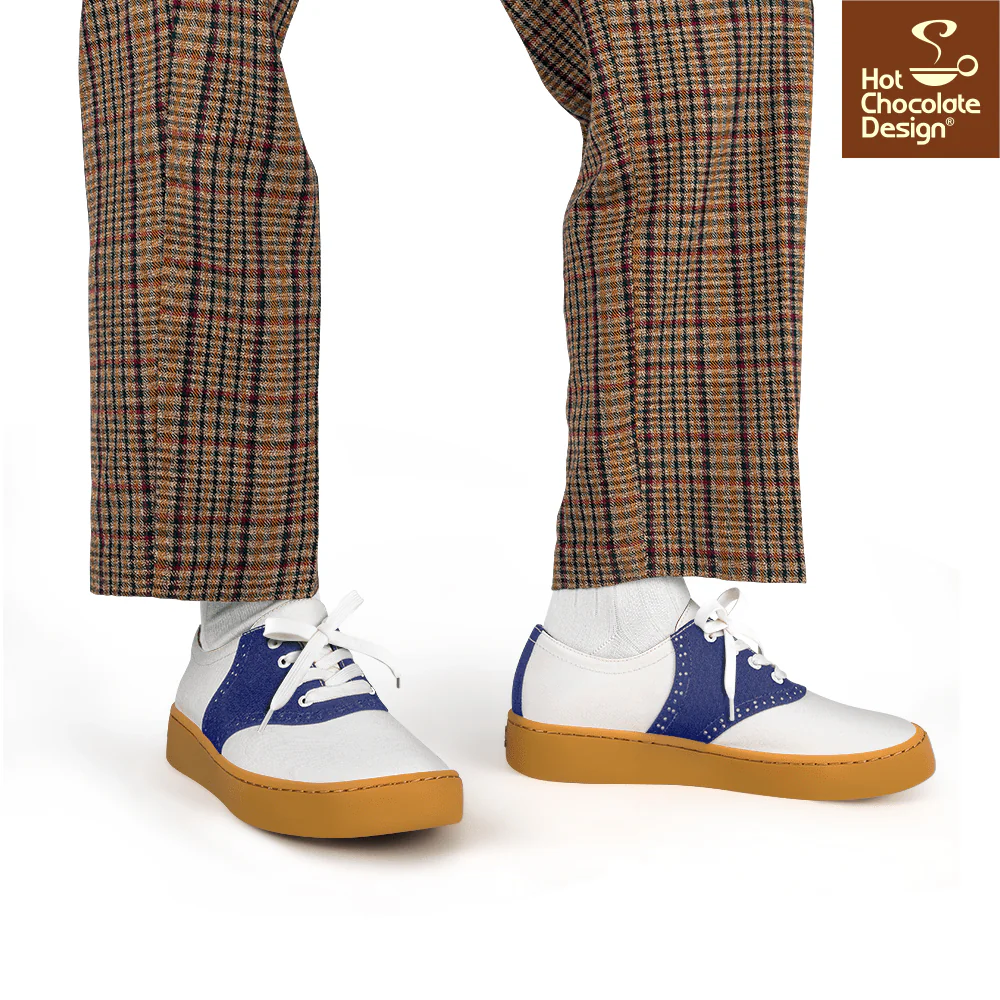 Hot Chocolate Design - Saddle Sneakers Blue - Image 2