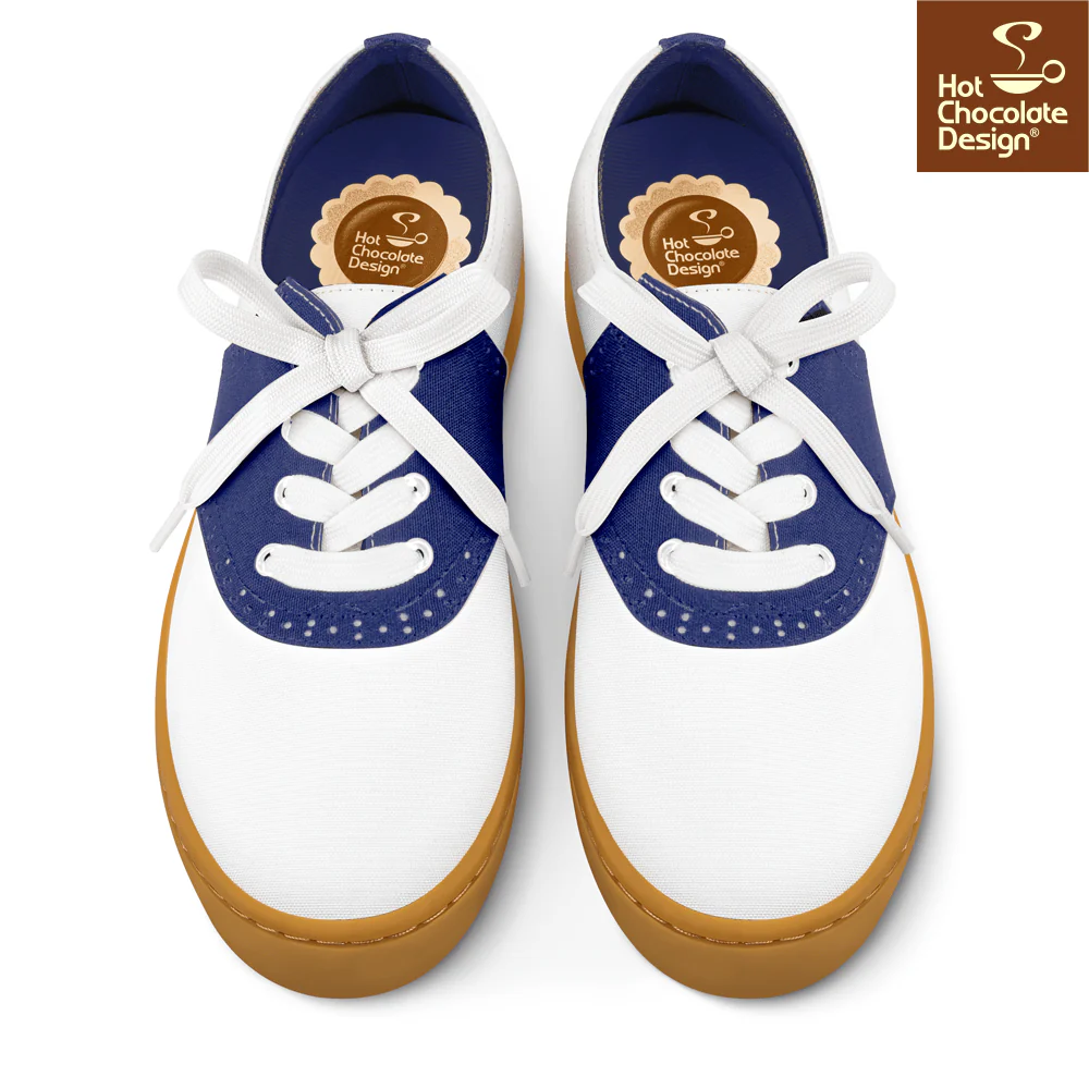 Hot Chocolate Design - Saddle Sneakers Blue - Image 3