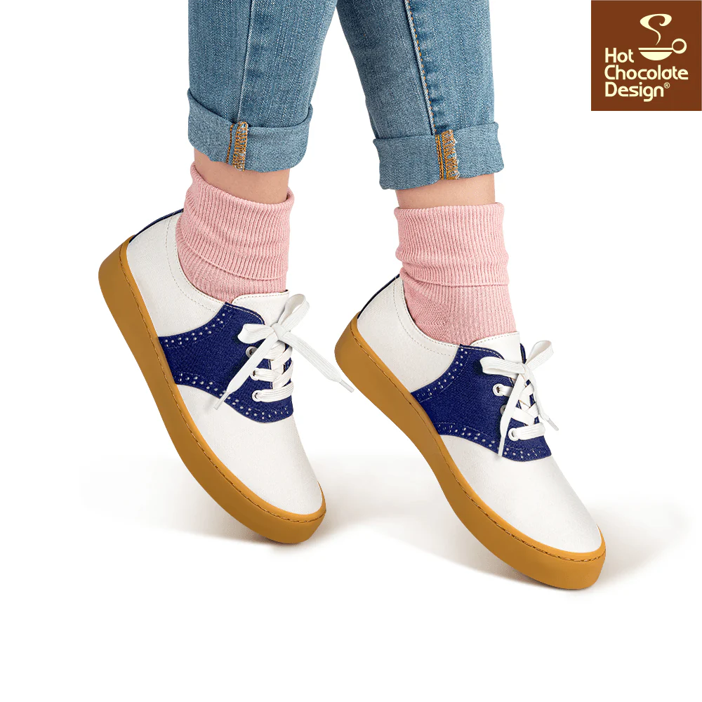 Hot Chocolate Design - Saddle Sneakers Blue - Image 5
