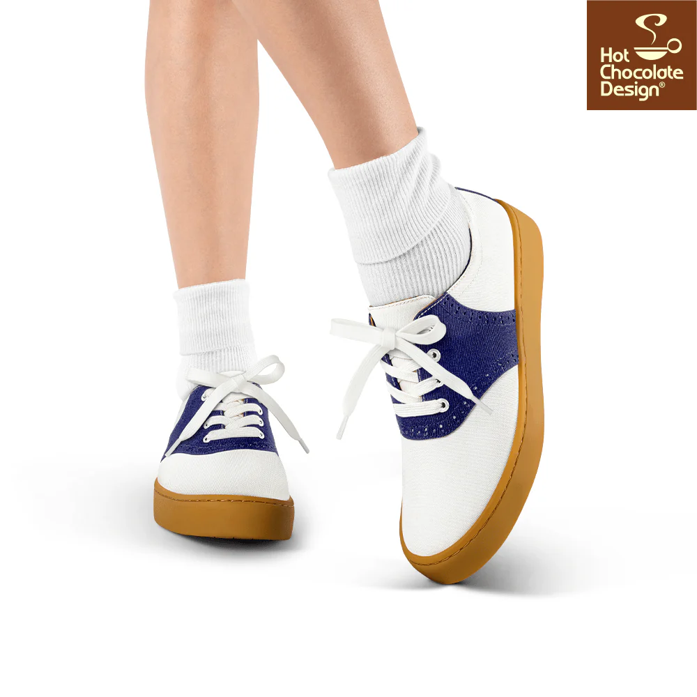 Hot Chocolate Design - Saddle Sneakers Blue - Image 6