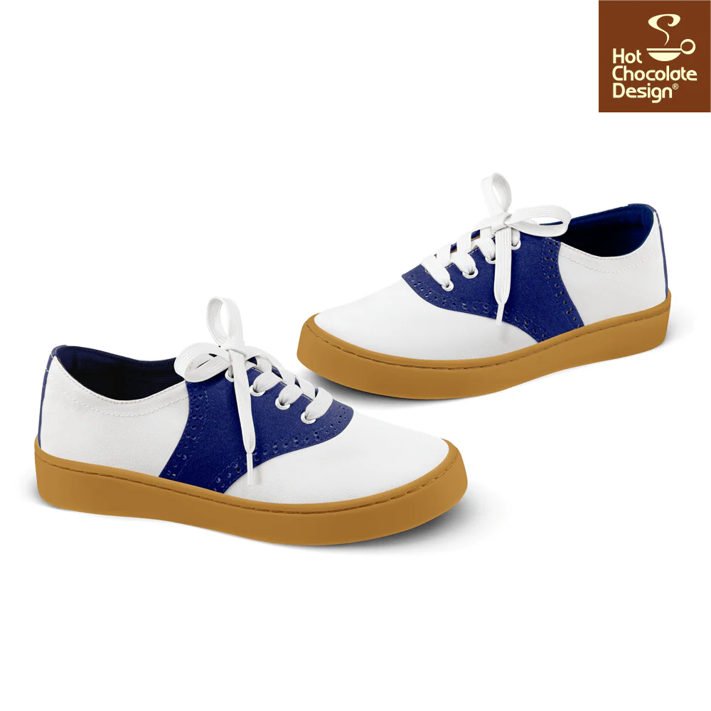 Hot Chocolate Design - Saddle Sneakers Blue - Image 7