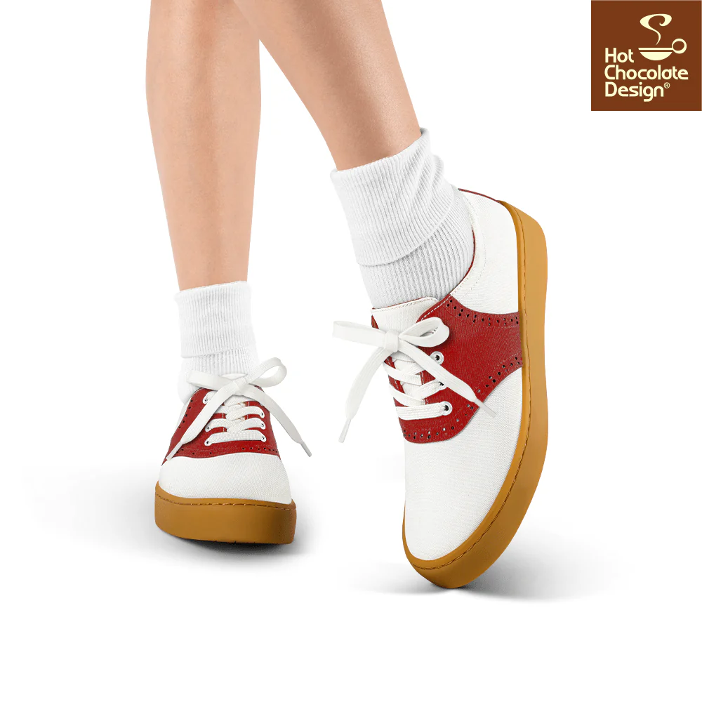 Hot Chocolate Design - Saddle Sneakers Red - Image 5