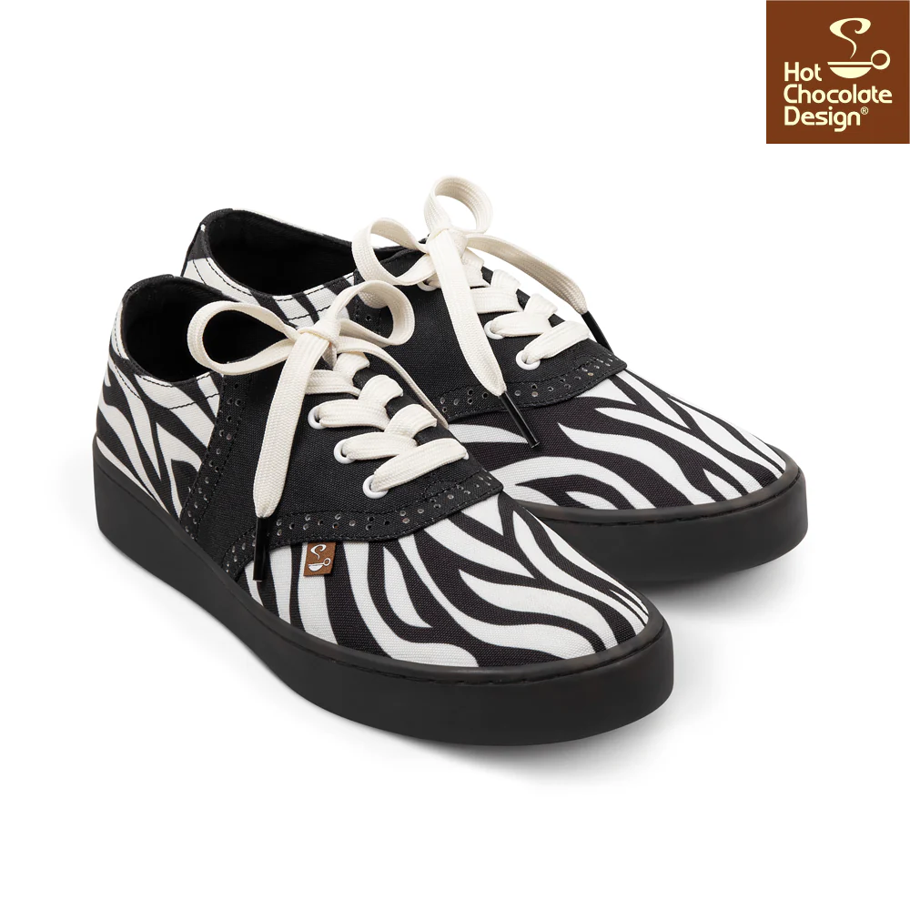 Hot Chocolate Design - Saddle Sneakers - Zebra