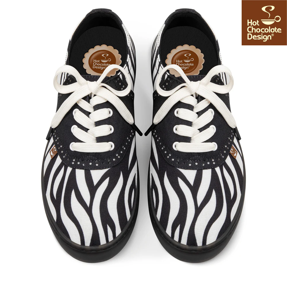 Hot Chocolate Design - Saddle Sneakers - Zebra - Image 2