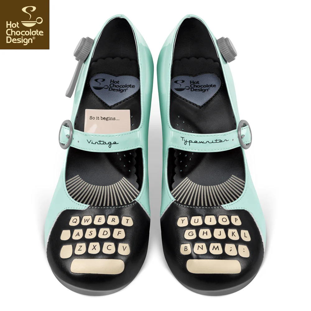Hot Chocolate Design Typewriter Mid Heel - Image 4
