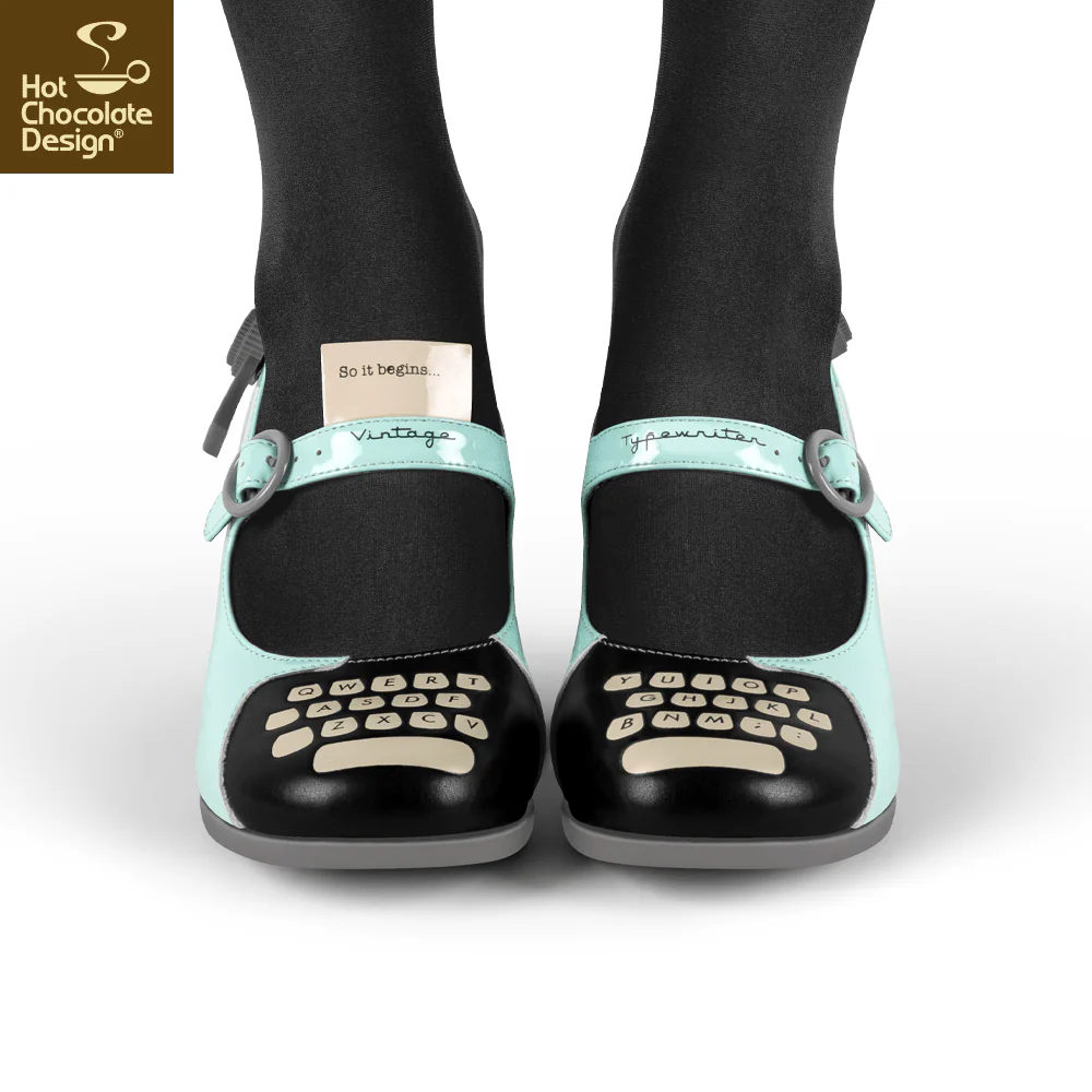 Hot Chocolate Design Typewriter Mid Heel - Image 6