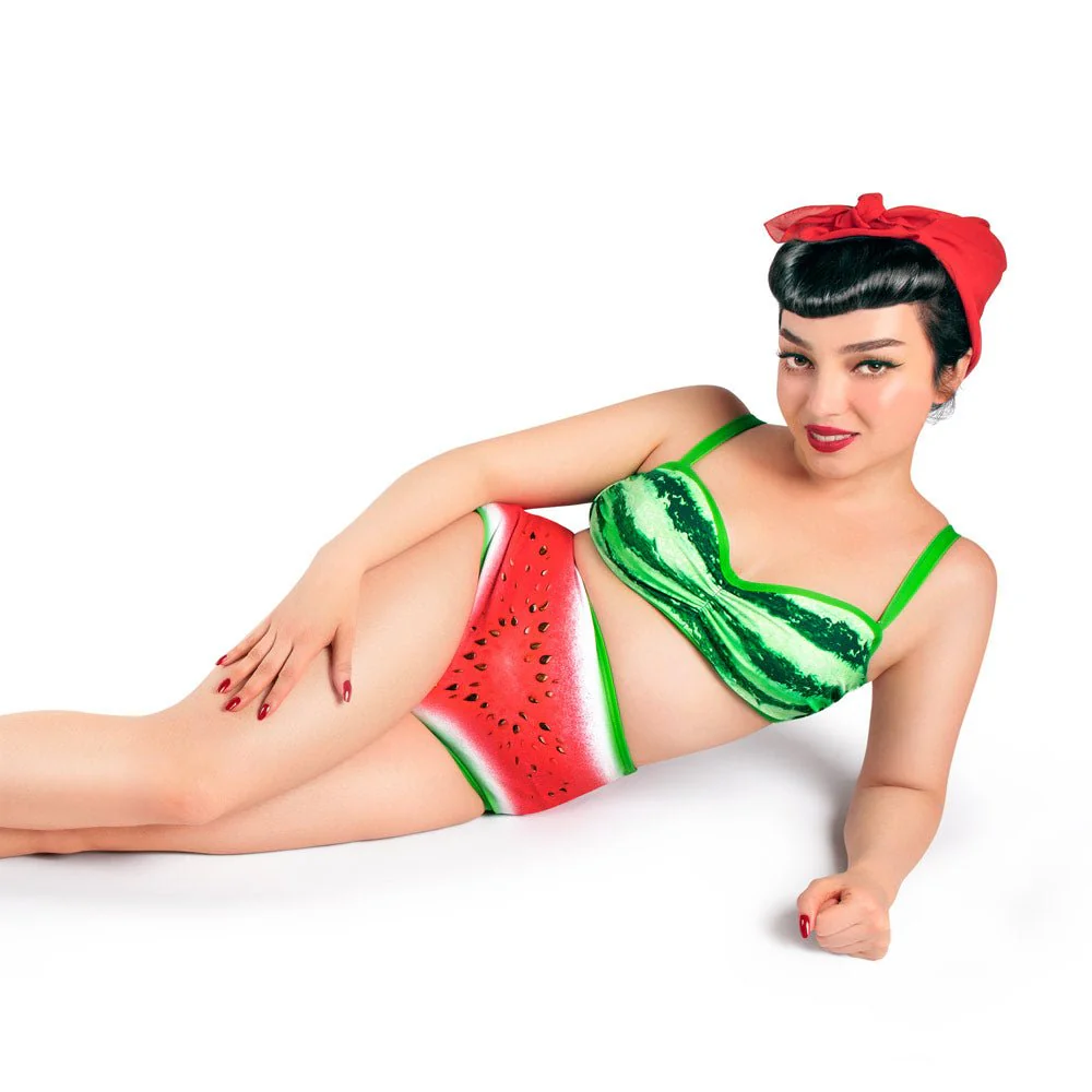 Clearance Hot Chocolate Design - Watermelon 50s Bikini TOP ONLY - Image 5