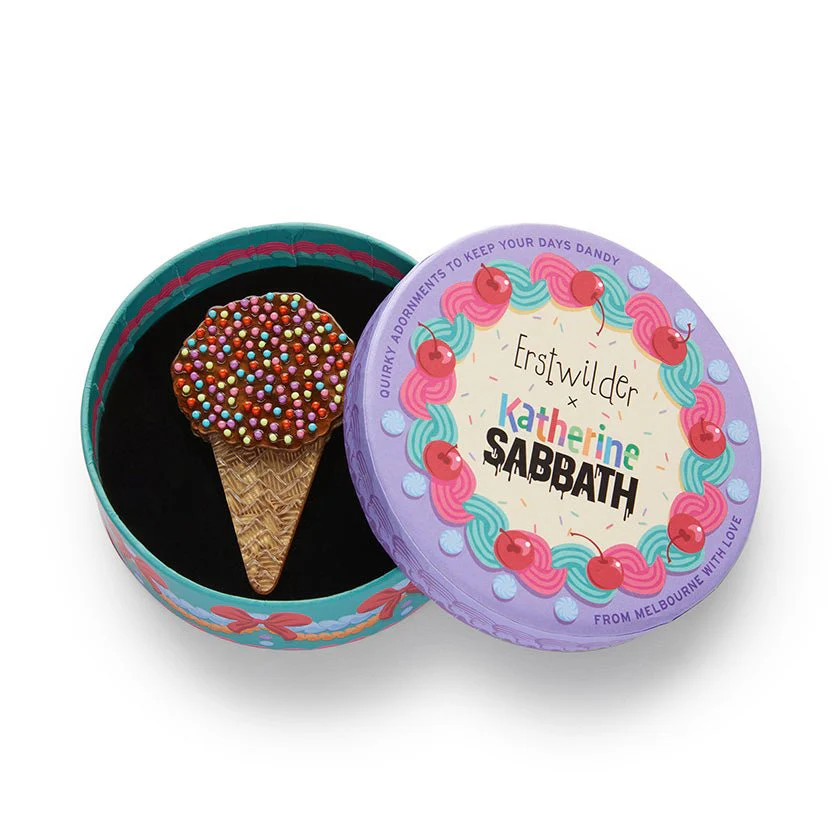 Erstwilder x Katherine Sabbath Ice Cream Cake Cone Brooch - Image 3