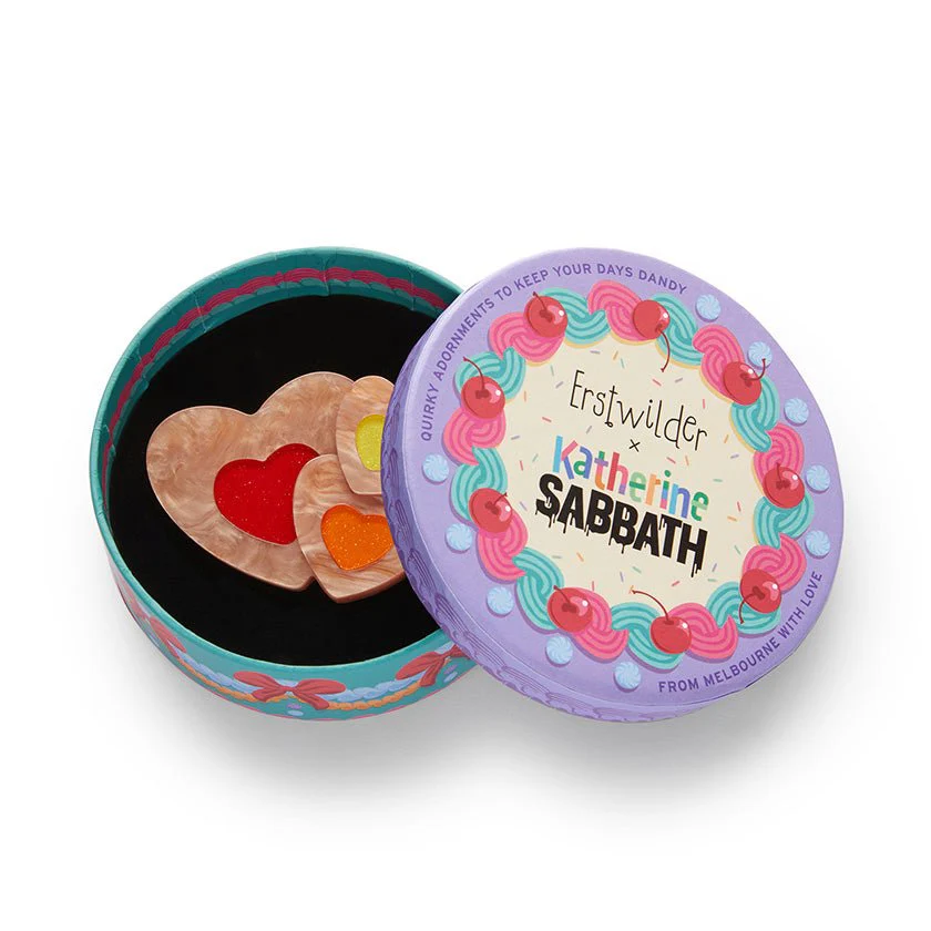 Erstwilder x Katherine Sabbath Lolly Heart Cookies Brooch - Image 3