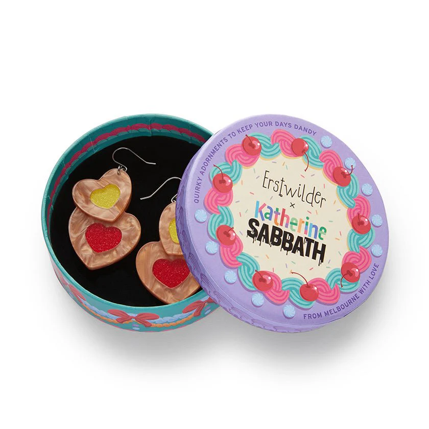 Erstwilder x Katherine Sabbath Lolly Heart Cookies Drop Earrings - Image 3