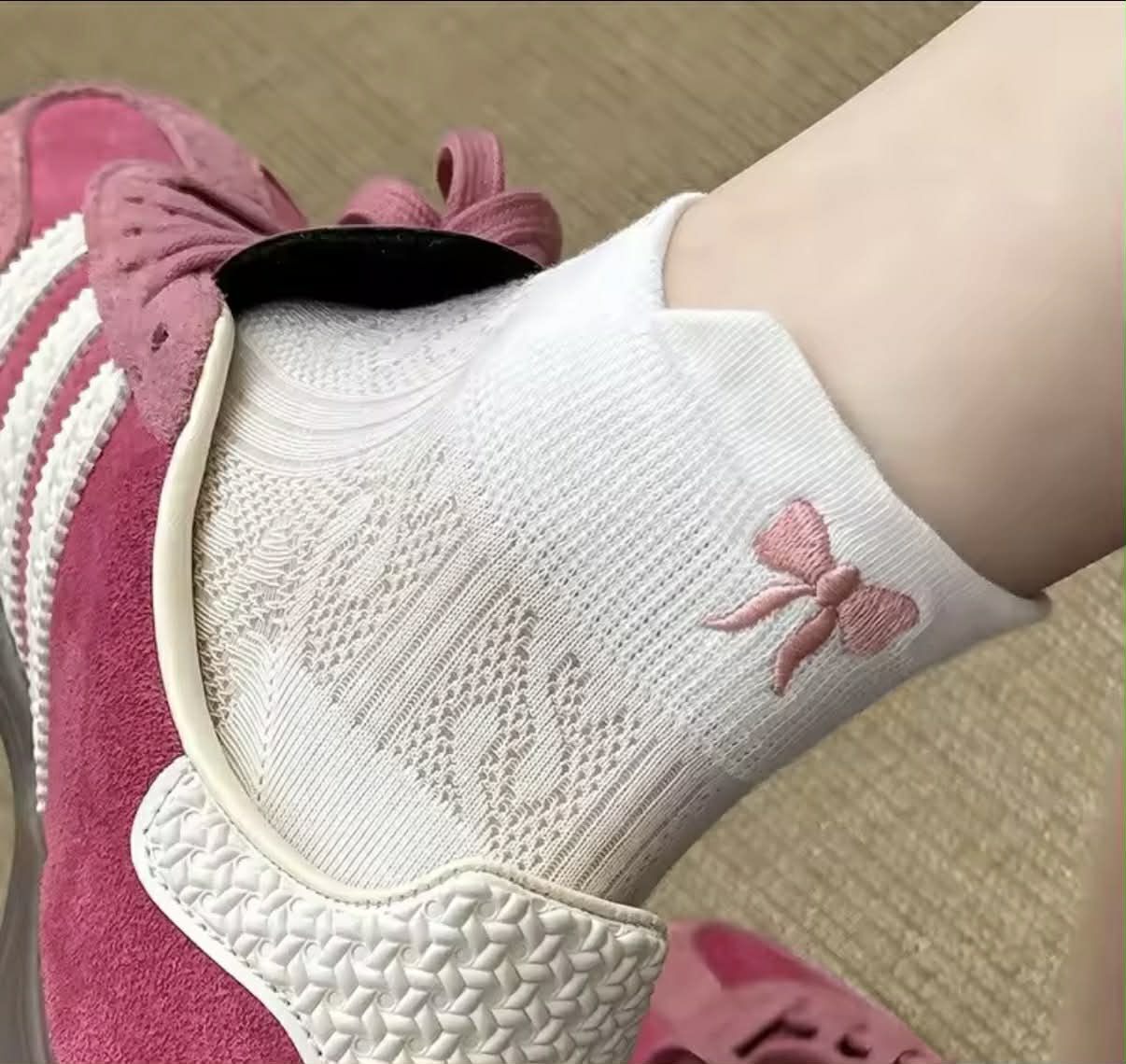 Pointelle Bows Ankle Socks (3 Colours!) - Image 3