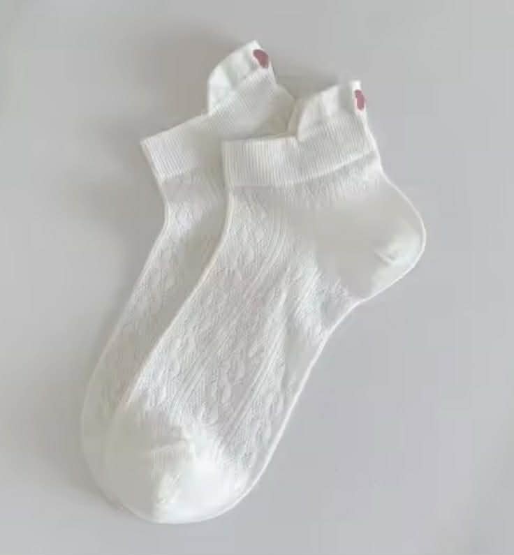 Pointelle Bows Ankle Socks (3 Colours!) - Image 6