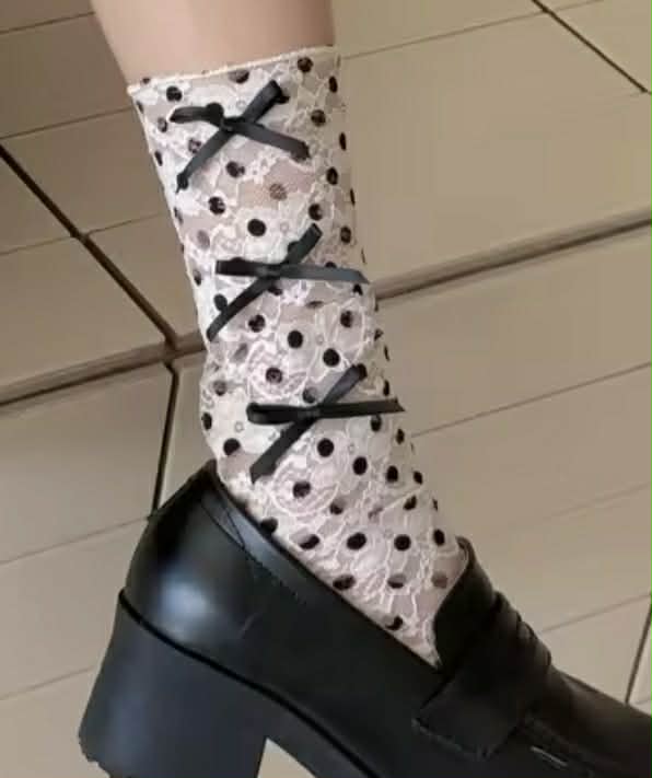 Polka Bows Crew Socks (2 Colours!)