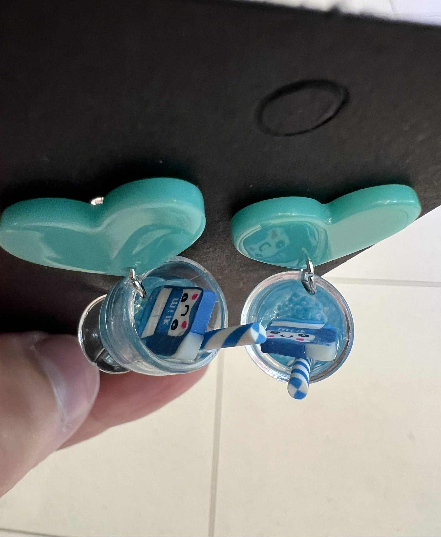 Popping Candy Dangle Earrings - Magic Mocktail Blue Lagoon - Image 2