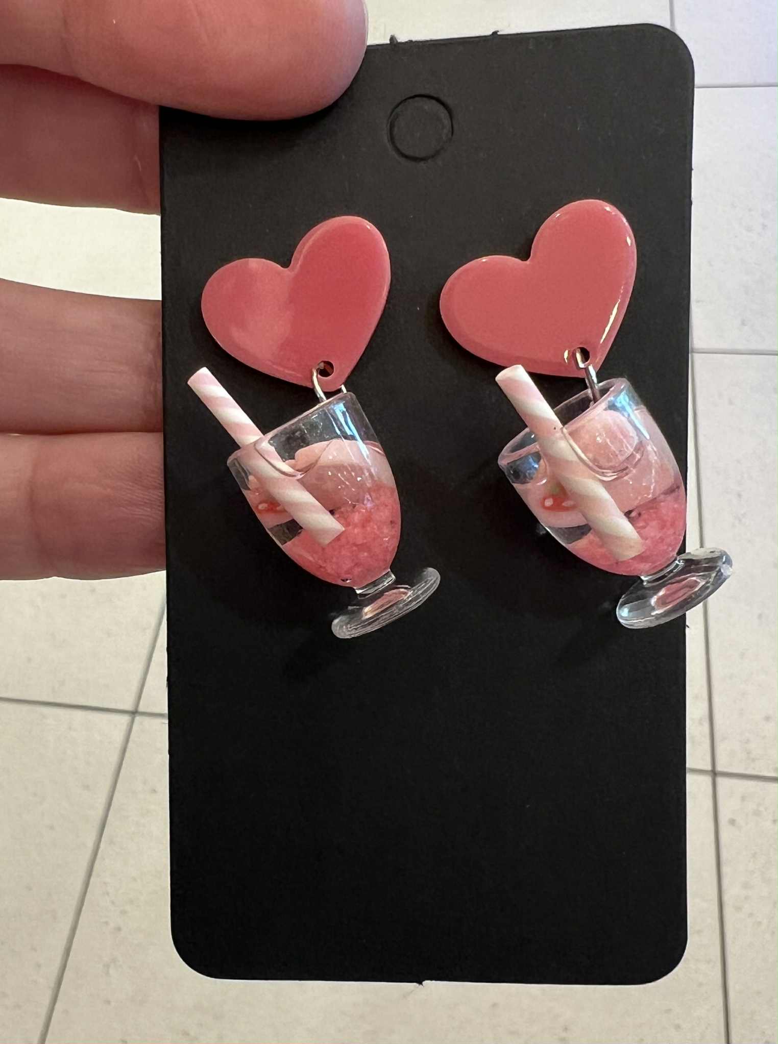 Popping Candy Dangle Earrings - Magic Mocktail Deep Pink Berry - Image 2