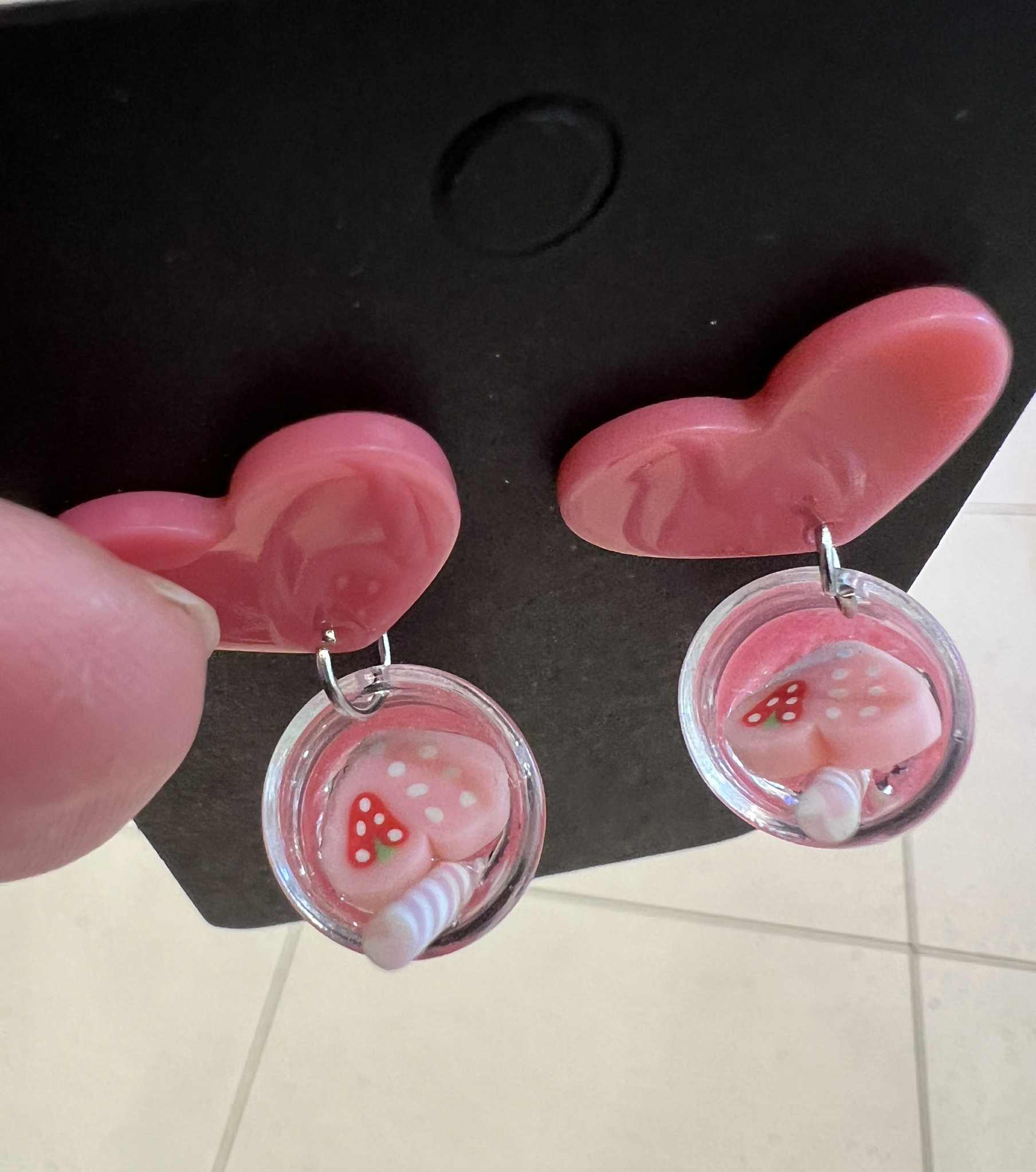 Popping Candy Dangle Earrings - Magic Mocktail Deep Pink Berry - Image 3