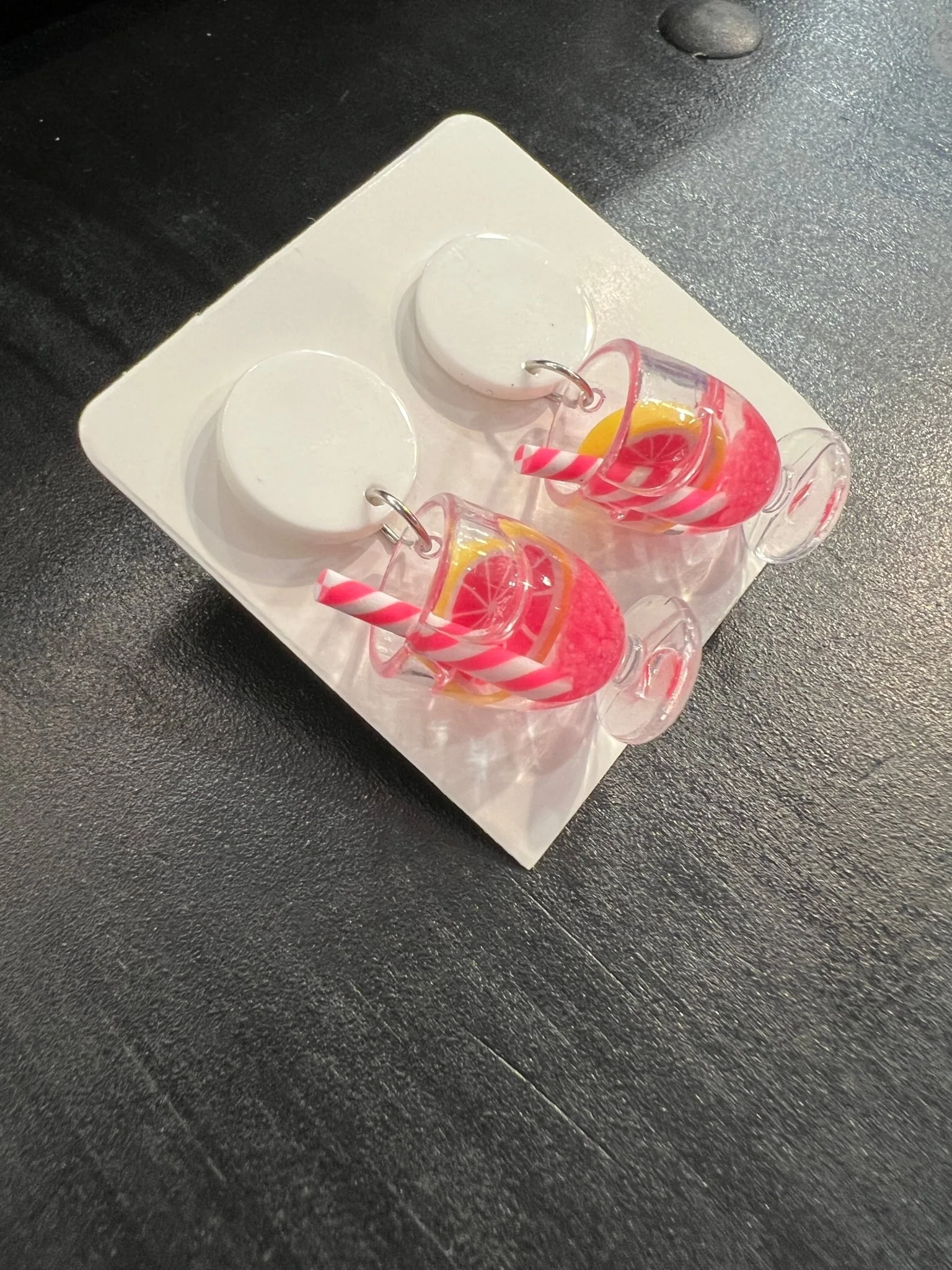 Popping Candy Dangle Earrings - Magic Mocktail Pink Lemonade - Image 2