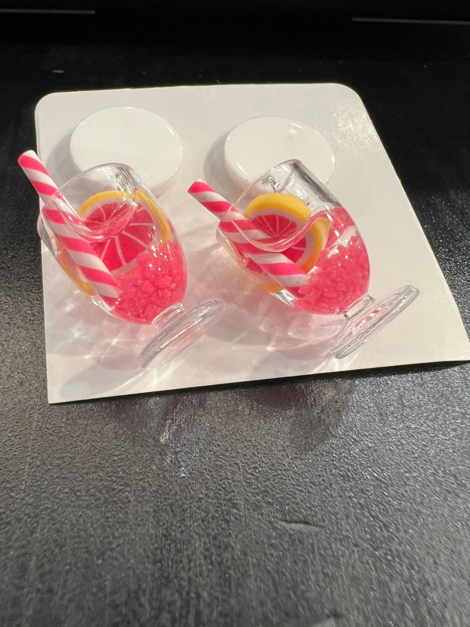 Popping Candy Dangle Earrings - Magic Mocktail Pink Lemonade - Image 3