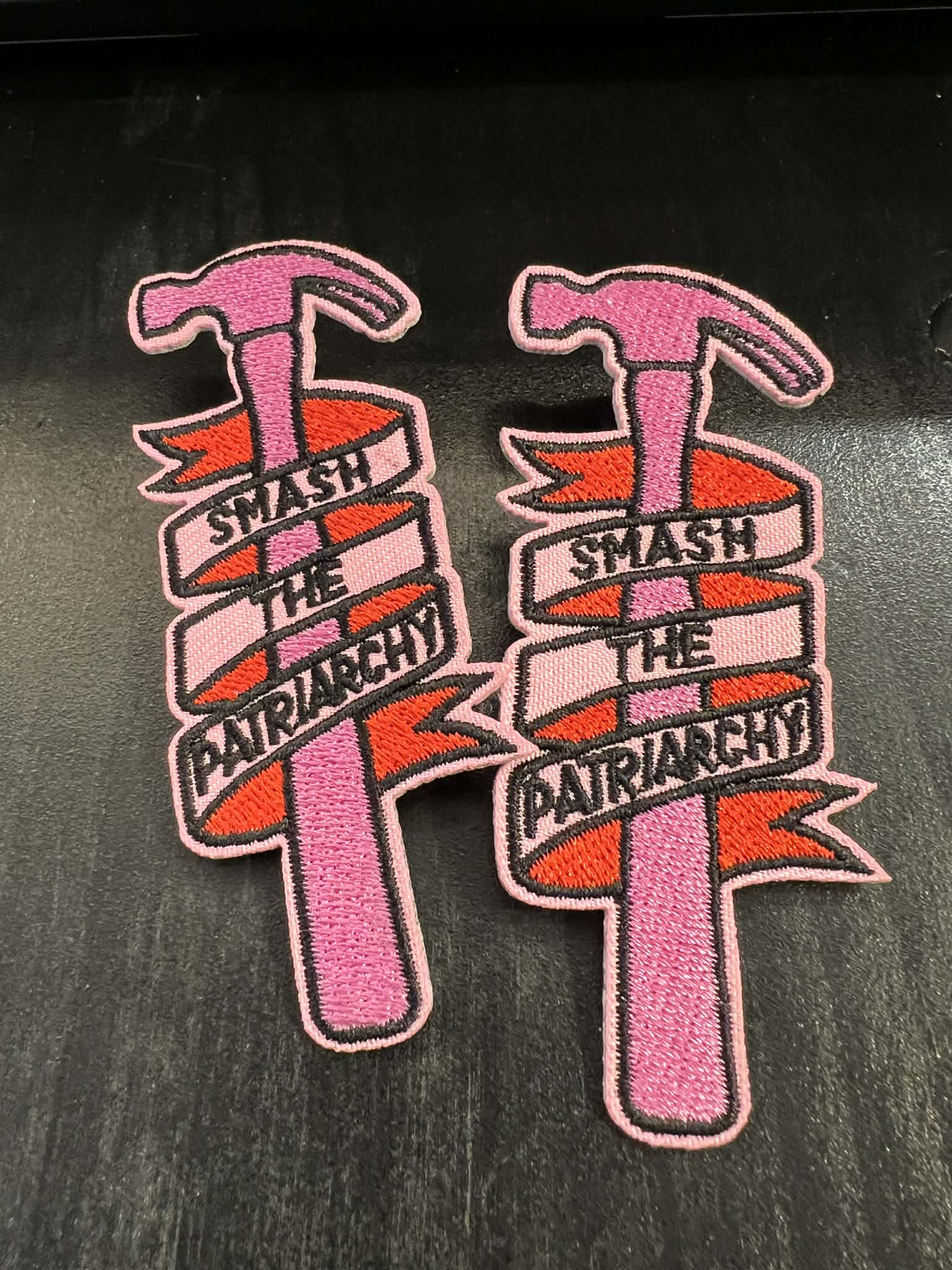 Popping Candy Shoe Clips - Smash the Patriarchy