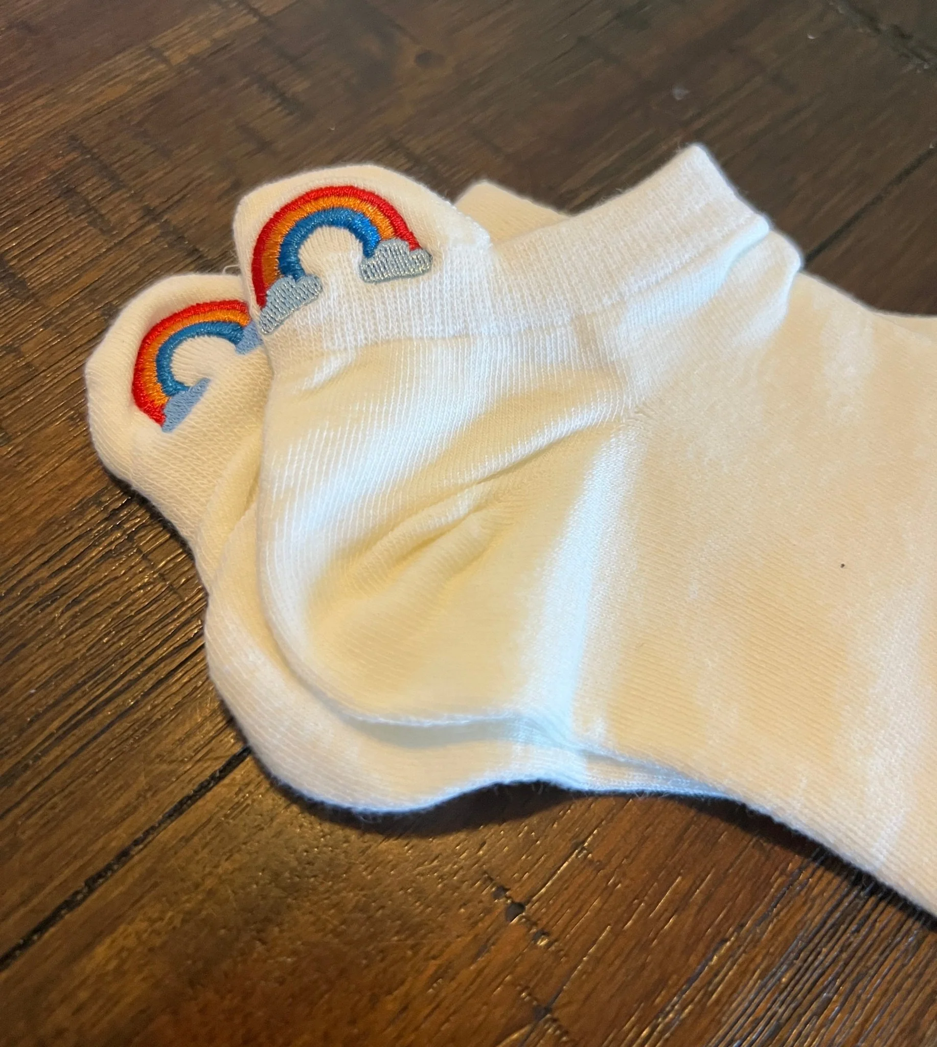 White Short Sport Sock - Rainbow - Image 2